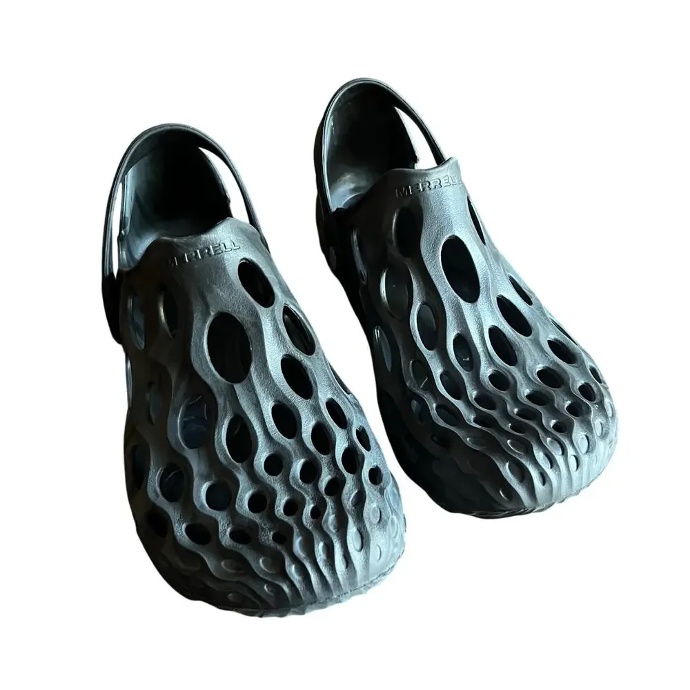 Merrell Hydro Moc Black Water Shoe Slip On Cutouts Rubber Clog M7.5 W9